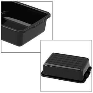 Tyminin 35 L Commercial Bus Tubs Box/Tote Box, Plastic Utility Basin Tub, Black, 4-Pack
