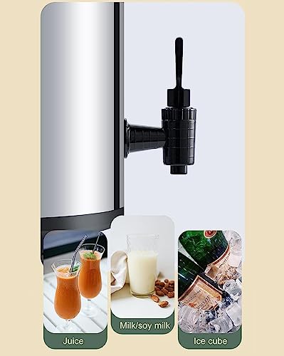 Insulated Beverage Cold Drink Dispenser, Stainless Steel Heat Insulation Barrel Kitchen Milk Tea Equipment with Faucet for Brewing Party Buffet Commercial,18L