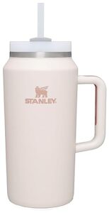 stanley quencher h2.0 flowstate stainless steel vacuum insulated tumbler with lid and straw for water, iced tea or coffee, smoothie and more, rose quartz, 64 oz