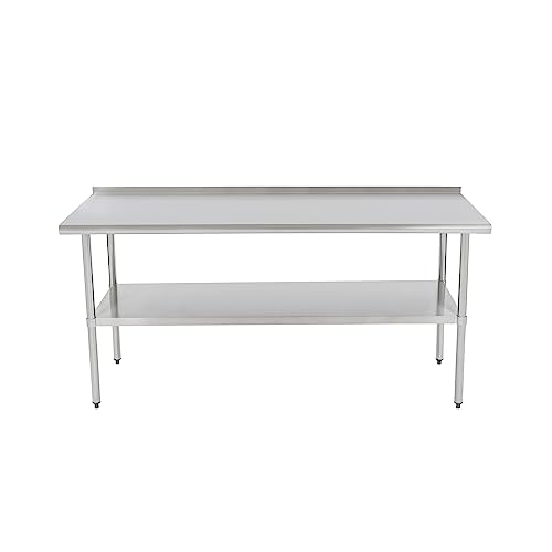 Pearington NSF Certified Stainless Steel Kitchen Prep and Work Table, Commercial Work Table for Restaurant and Home, 72" x 30", Stainless Steel