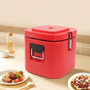 gdrasuya10 insulated soup carrier coolers, commercial 2.5 gallon food warmer box large insulation barrel cooler or hot carrier for restaurant, canteen, home, red