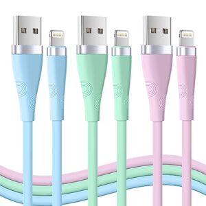 iphone charger 3pack 6ft [apple mfi certified] lightning cable usb fast charging cord iphone charging cable compatible with iphone 14 13 12 11 pro max xr xs x 8 7 6 plus se ipad(multi-color)