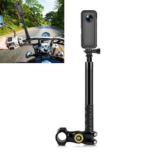 Motorcycle Invisible Selfie Stick, Bike Selfie Stick Handlebar Mount Camera Bracket, Action Camera Bracket Adapter Clamp Holder, Adjustable Length, for GoPro Hero 11/10/9/8 for Ins