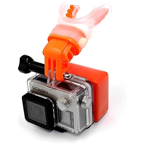 REYGEAK Mouth Mount for GoPro HERO11/10/9 Action 3, Bite Mount Mouthpiece Holder POV Filming for Hero 11 10 9 8 7 Surfing Kayaking Including Floating Module