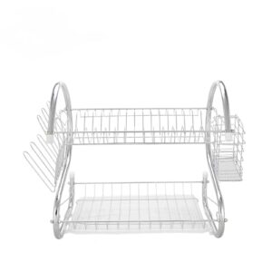winzki chrome plated, s-shaped, rust-resistant, 2-tier dishrack