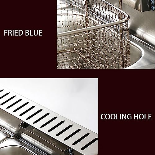 Gas Deep Fryer, Gas Deep Fryer Commercial, Deep Fryer Gas, Propane Lpg Stainless Steel Commercial Countertop Deep Fryer Machine for French Fries Restaurant Home Kitchen