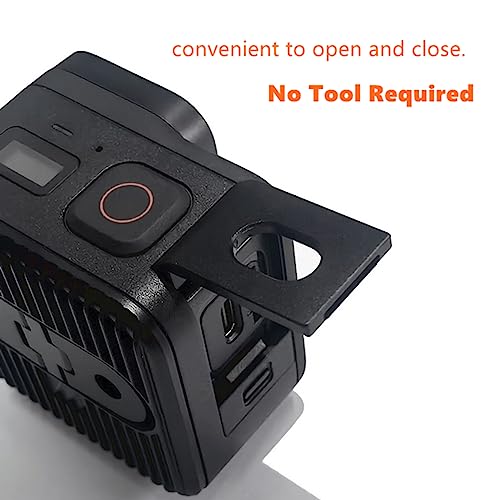 Replacement Side Door Battery Cover for Gopro 11 Mini, Aluminium Alloy Pass Through Battery Cover with Type-C Charging Port Repair Part Camera Accessories Suitable for Gopro Hero 11 Black Mini