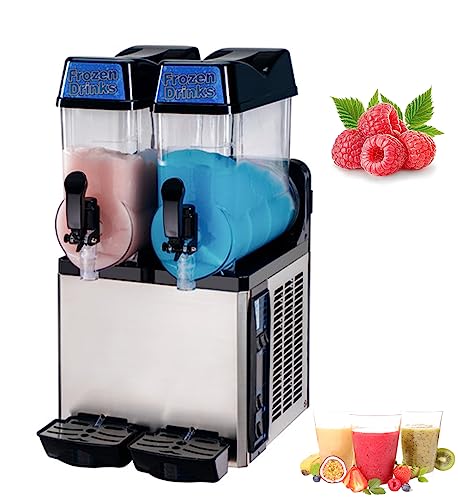 AIANDE Commercial Slushy Machine,24L Frozen Margarita Machine,800W Slush Drink Maker,2 Bowl Slushie Machine,Stainless Steel