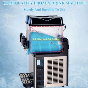 AIANDE Commercial Slushy Machine,24L Frozen Margarita Machine,800W Slush Drink Maker,2 Bowl Slushie Machine,Stainless Steel