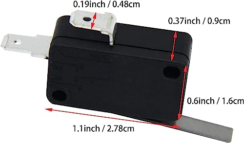 PASPRT 4 Packs WR23X10783 Refrirator Dispenser Switch for Hotpoint Refrirator PS8259956 WR23X10171 WR23X10224 6600JB3001E 6600JB3001C,Terminal Width 3/16'' (Normally Open) -Black