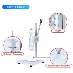 Perfume Bottle Sealing Crimping Machine, Manual Pneumatic Capping Machine, with Stainless Steel Non-Slip Handle, Adjustable Heigh, for Plastic, Metal, Glass (Bottle Mouth Outer Diameter 13MM)