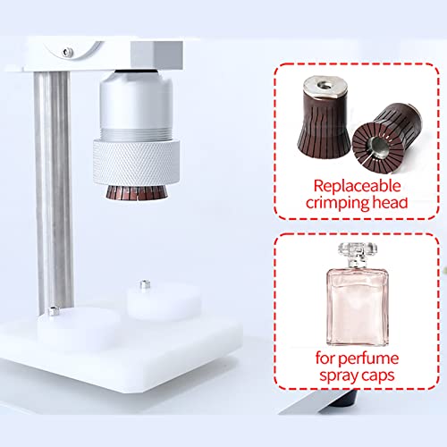 Perfume Bottle Sealing Crimping Machine, Manual Pneumatic Capping Machine, with Stainless Steel Non-Slip Handle, Adjustable Heigh, for Plastic, Metal, Glass (Bottle Mouth Outer Diameter 13MM)