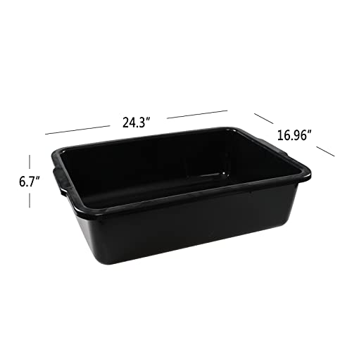 Bblina 4-pack 32 Large Commercial Bus Tubs Boxes, Plastic Shallow Storage Bus Trays