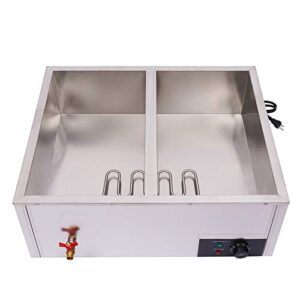 JINHZIXIU 6-Pan Commercial Electric Food Warmer Stainless Steel Electric Steam Table Buffet Countertop with Temperature Control with Lid for Parties, Catering, Restaurants 850W 110V 30-85℃