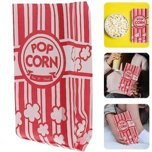 Paper Popcorn Bags Bulk 100pcs Paper Popcorn Bags Individual Servings Oil Resistant Popcorn Container Popcorn Machine Accessories for Popcorn Bars Movie Nights Concessions