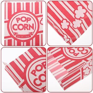 Paper Popcorn Bags Bulk 100pcs Paper Popcorn Bags Individual Servings Oil Resistant Popcorn Container Popcorn Machine Accessories for Popcorn Bars Movie Nights Concessions