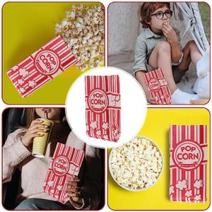 Paper Popcorn Bags Bulk 100pcs Paper Popcorn Bags Individual Servings Oil Resistant Popcorn Container Popcorn Machine Accessories for Popcorn Bars Movie Nights Concessions