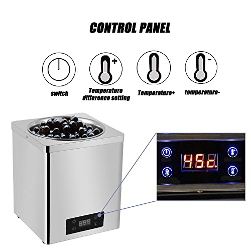 3/7L Commercial Food Warmer Machine, Electric Chocolate Tempering Machine, Steam Table for Buffet with Digital Control, CE/FCC/CCC/PSE (Silver 5L)