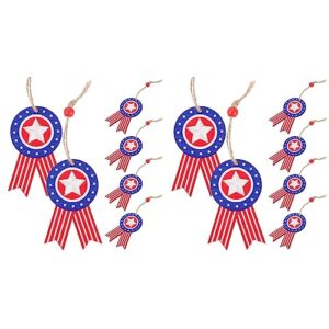 logofun 12 pcs 4th of july medal hanging ornaments patriotic wooden pendant independence day party decorations