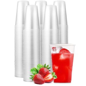 munfix 250 pack 16 oz clear plastic cups, disposable drinking cups, plastic party cups, transparent plastic cups bulk for birthday parties, picnics, ceremonies, and all events
