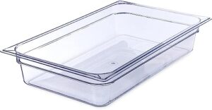 soro essentials – full size x 4" deep polycarbonate food pan- plastic clear food pan stackable with capacity indicator restaurant commercial hotel pans for fruits vegetables beans corns- nsf