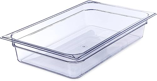 Soro Essentials – Full Size x 4" Deep Polycarbonate Food Pan- Plastic Clear Food Pan Stackable with Capacity Indicator Restaurant Commercial Hotel Pans for Fruits Vegetables Beans Corns- NSF