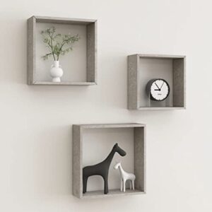 penau wall cube shelves 3 pcs concrete gray organize with style wall shelves versatile wall shelves