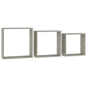 Penau Wall Cube Shelves 3 pcs Concrete Gray Organize with Style Wall Shelves Versatile Wall Shelves