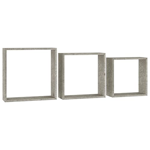 Penau Wall Cube Shelves 3 pcs Concrete Gray Organize with Style Wall Shelves Versatile Wall Shelves