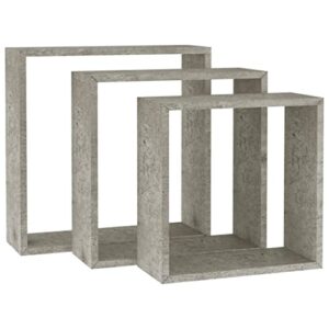 Penau Wall Cube Shelves 3 pcs Concrete Gray Organize with Style Wall Shelves Versatile Wall Shelves