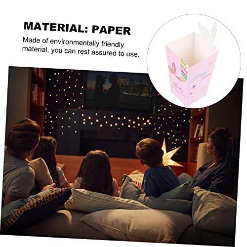 48 Pcs Mermaid Popcorn Box Terrarium Fogger Cookie Packaging Bags Paper Boxes for Food Treat Paper Box Movie Night Popcorn Bowl Infant Gift Paper Popcorn Box Portable Box Candy Cup