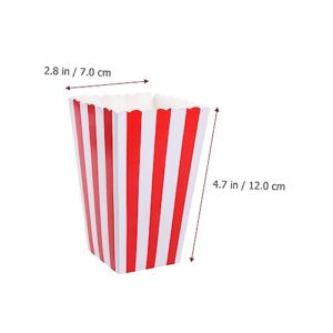 HAKIDZEL 10pcs Popcorn Boxes Popcorn Carton Wedding Party Supplies Individual Popcorn Plastic Containers Colorful Striped Popcorn Boxes Popcorn Holder Popcorn Container Paper Red Disposable