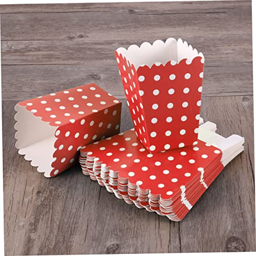 Alasum 48 Pcs Popcorn Boxes Disposable Containers Poptarts Paper Snack Boxes Paper Popcorn Buckets Polka Dot Decorative Items Red Popcorn Containers