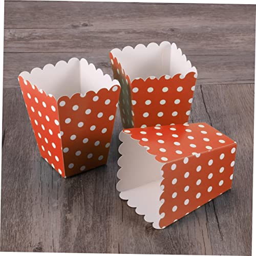 Alasum 48 Pcs Popcorn Boxes Disposable Containers Poptarts Paper Snack Boxes Paper Popcorn Buckets Polka Dot Decorative Items Red Popcorn Containers