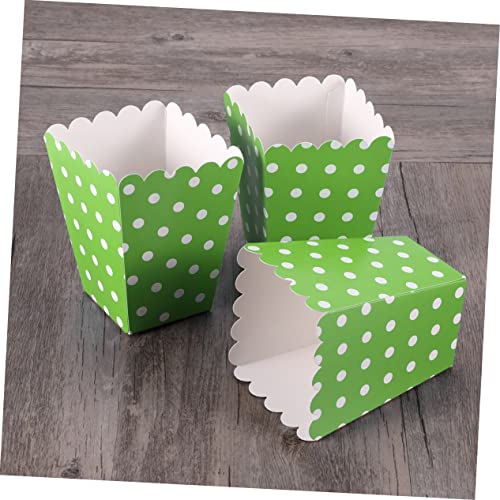 SAFIGLE 48 Pcs Popcorn Boxes Paper Snack Boxes Popcorn Holder Party Decoration Supplies Green European and American Container Popcorn Boxes Dot Design Snack Box Party Popcorn Cups