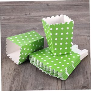 SAFIGLE 48 Pcs Popcorn Boxes Paper Snack Boxes Popcorn Holder Party Decoration Supplies Green European and American Container Popcorn Boxes Dot Design Snack Box Party Popcorn Cups