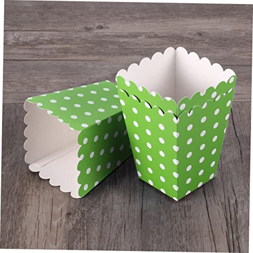 SAFIGLE 48 Pcs Popcorn Boxes Paper Snack Boxes Popcorn Holder Party Decoration Supplies Green European and American Container Popcorn Boxes Dot Design Snack Box Party Popcorn Cups