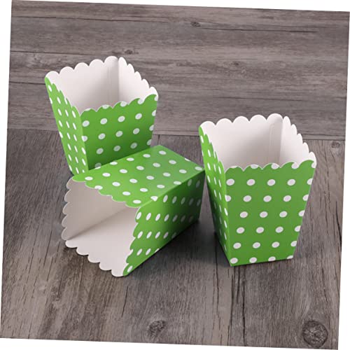 SAFIGLE 48 Pcs Popcorn Boxes Paper Snack Boxes Popcorn Holder Party Decoration Supplies Green European and American Container Popcorn Boxes Dot Design Snack Box Party Popcorn Cups