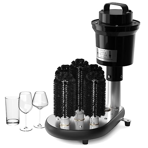 WantJoin Electric Commercial Glass Washer,Winery Wine Glass Cleaning Machine,5 Cleaning Brush Washers Glass,Perfect for Bars and Cafes