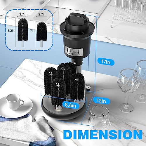 WantJoin Electric Commercial Glass Washer,Winery Wine Glass Cleaning Machine,5 Cleaning Brush Washers Glass,Perfect for Bars and Cafes