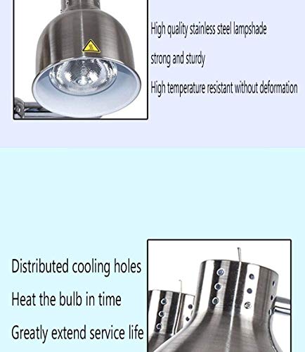 Single-Head Heating lamp Buffet Hood Pizza Insulation lamp commercially Available Food Coloring Display Light Double Head Food Barbecue lamp Documentation and Household Pizza Food Warmer Suitable for