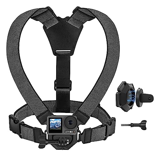 Tomat Osmo Action 3 Camera Mounts and Clamps Accessories Set for DJI OSMO Action Camera,Compatible for Insta360 X3/X2/One R/RS for GoPro Hero Series (Chest Strap)