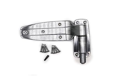 Kason 1248 Brushed Chrome Spring-Loaded Hinge, Flush, 1 CT, with Hardware KIT