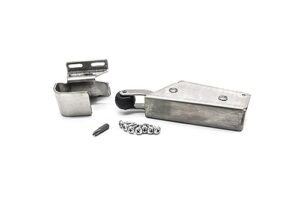 kason 1095 stainless steel closer with 1094 adjustable stainless steel wide hook, flush to 3/4" offset and hardware kit
