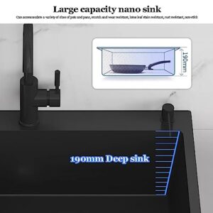 HM&DX Utility Sink with Cabinet,Black Commercial Sink,freestanding Stainless Steel Sinks,Single Bowl Kitchen Sink with Faucet and Shelves,Hand Washing Station Basin for Garage Kitchen Laundry Room