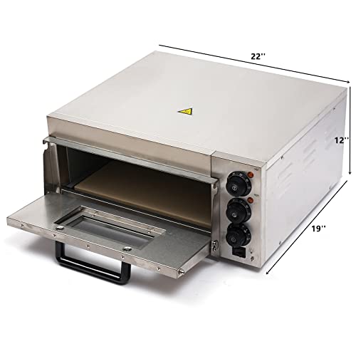 Commercial Single Pizza Oven 2000W Countertop Electric Pizza Oven 14" Single Layer Deck Deluxe Pizza Maker Restaurant Home Kitchen Pizza Oven Baker Snack Oven Cooker