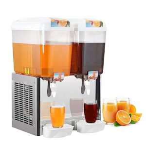 commercial beverage dispenser, towallmark 2 tanks 9.5 gallon 36l commercial juice dispenser, 18 liter per tank, 280w stainless steel food grade ice tea drink dispenser with thermostat controlle