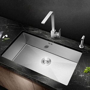 undermount 16in 26in 24in kitchen sink stainless - single bowl workstation commercial sink basin with faucet and soap dispenser, for restaurant workbench washing hand basin (size : 40x30cm/15.7x11.8i