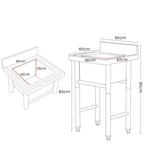 MARQI Compartment Commercial Kitchen Sink, Stainless Steel Sink, Indoor Outdoor Sink for Home Bar Unit Commercial