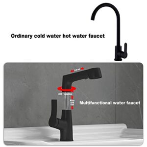 Black Utility Sink，Commercial Sink Kitchen，Laundry Sink with Cabinet,High Arc Stainless Faucet，for Room, Restaurant,Kitchen,Utility Room, Garage, Basement, Outdoor and Indoor. ( Size : 68*45 Cold hot+